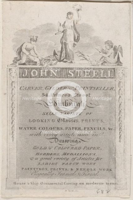 Trade Card for John Steell, Carver, Gilder, and Printseller, 19th century., 19th century. Creator: Anon.