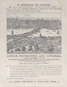 Trade Card for London, Westminster and Southwark, as they appeared A.D. 1543, 19th..., 19th century. Creator: Nathaniel Whittock
