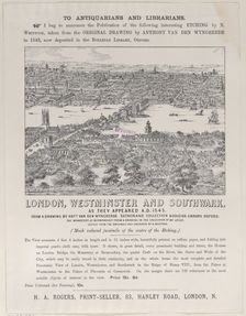 Trade Card for London, Westminster and Southwark, as they appeared A.D. 1543, 19th..., 19th century. Creator: Nathaniel Whittock