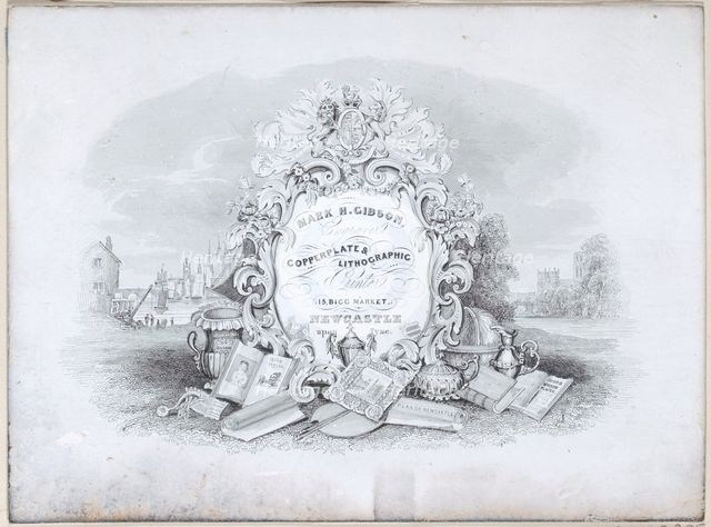 Trade Card for Mark H. Gibson, Engraver and Printer, 19th century. Creator: Anon.