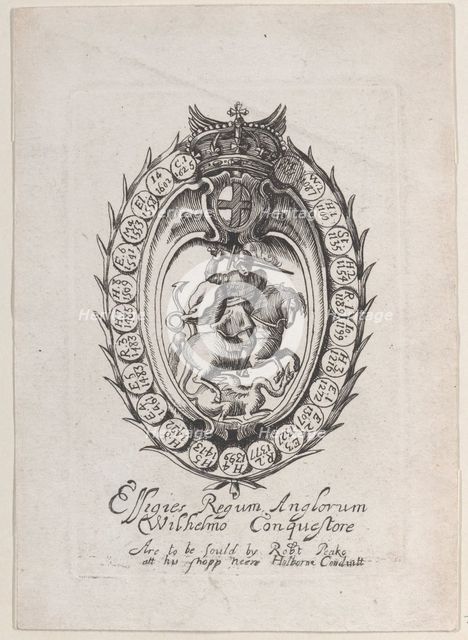 Trade Card for Sir Robert Peake, printer and publsiher, ca. 1635-67. Creator: Anon.