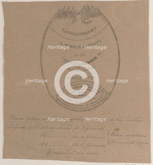 Trade card for Surrey Lithographic Company, 19th century. Creator: Anon.