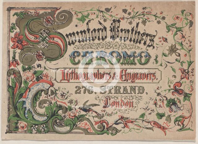 Trade Card for Swinford Brothers, Chromo Lithographers & Engravers, 19th century. Creator: Anon.