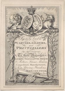 Trade Card for Syers & Treble, Carvers, Gilders, and Printsellers, 19th century. Creator: Anon