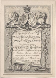Trade Card for Syers & Treble, Carvers, Gilders, and Printsellers, 19th century. Creator: Anon