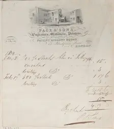 Trade Card for Page & Sons, Engravers, Stationers & Printers, 19th century. Creator: Anon