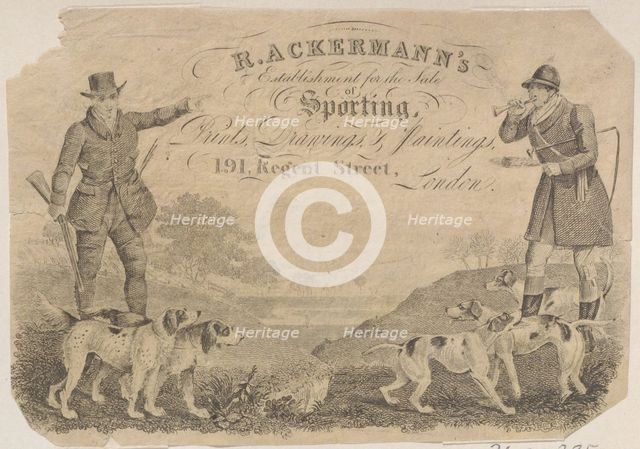 Trade Card for R. Ackermann, Printseller and Art Dealer, 19th century. Creator: Anon.