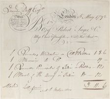 Trade Card for Robert Sayer & Co., Map, Chart and Printsellers, 19th century., 19th century. Creator: Anon