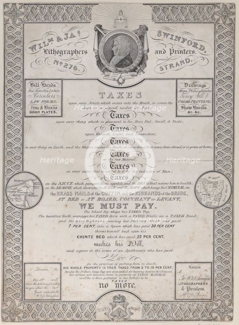 Trade Card for William and James Swinford, Lithographers and Printers, 19th century. Creator: Anon.