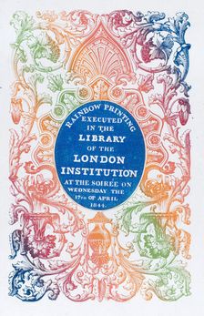 Trade card for the Library of the London Institution, 19th century. Creator: Anon