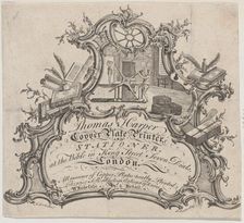 Trade Card for Thomas Harper, Copper Plate Printer and Stationer, 18th century. Creator: Anon