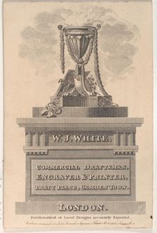 Trade Card for W. J. White, Commercial Draftsman, Engraver & Printer, 19th century. Creator: Anon