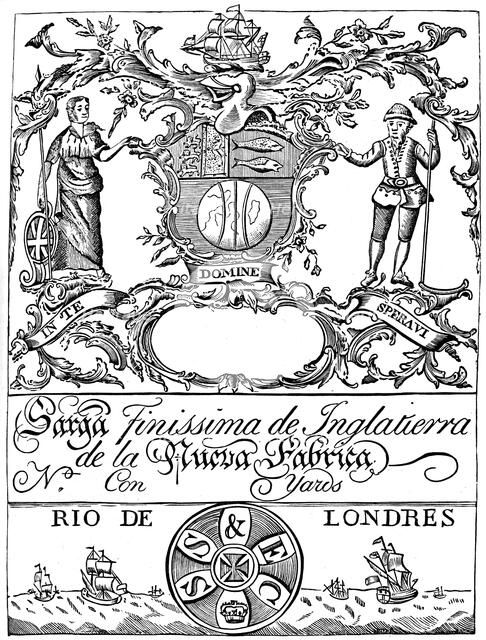 Trade label of the South Sea Company, 18th century (1894). Artist: Unknown