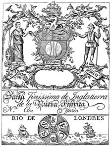 Trade label of the South Sea Company, 18th century (1894)