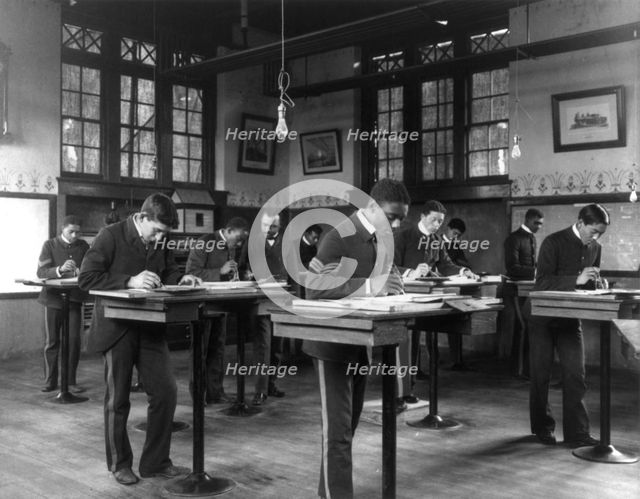 Trade school. Mechanical drawing, between 1899 and 1900. Creator: Frances Benjamin Johnston.