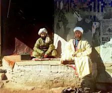 Trader in the Registan, Samarkand, between 1905 and 1915. Creator: Sergey Mikhaylovich Prokudin-Gorsky