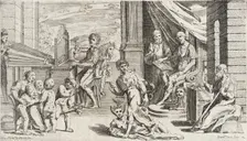 Trades Practiced in Bologna, c1640. Creators: Agostino Parisini, Francesco Curti
