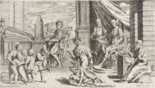 Trades Practiced in Bologna, c1640. Creators: Agostino Parisini, Francesco Curti