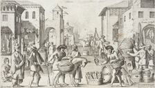 Trades Practiced in Bologna, c1640. Creators: Agostino Parisini, Francesco Curti