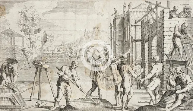 Trades Practiced in Bologna, c1640. Creators: Francesco Curti, Agostino Parisini.