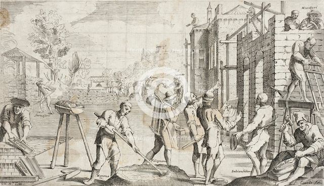 Trades Practiced in Bologna, c1640. Creators: Francesco Curti, Agostino Parisini.