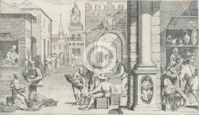 Trades Practiced in Bologna, c1640. Creators: Francesco Curti, Agostino Parisini.