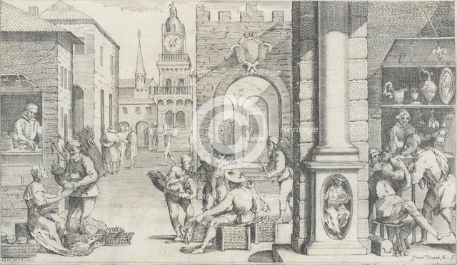 Trades Practiced in Bologna, c1640. Creators: Francesco Curti, Agostino Parisini.