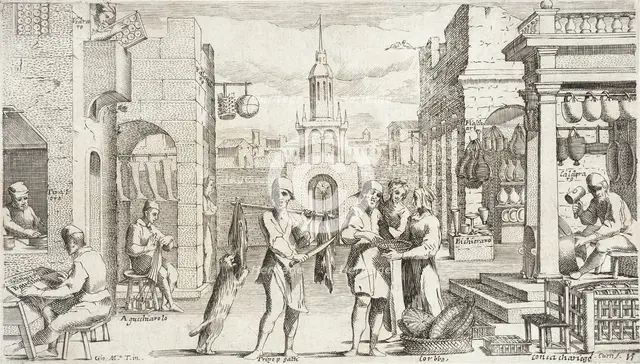 Trades Practiced in Bologna, c1640. Creators: Francesco Curti, Agostino Parisini.