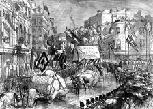 Trades procession at Bradford, on the opening of the new townhall, 1873. Creator: Unknown