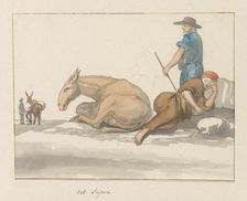 Traditional costumes of the island of Gozo, 1778. Creator: Louis Ducros