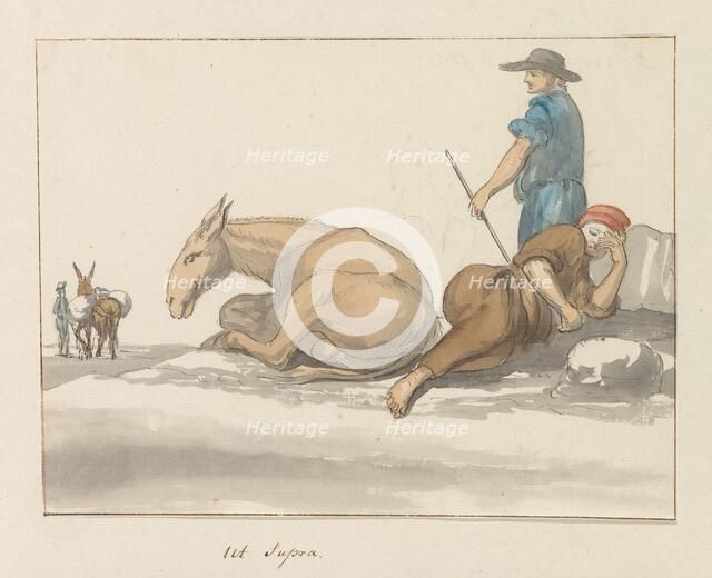 Traditional costumes of the island of Gozo, 1778. Creator: Louis Ducros.