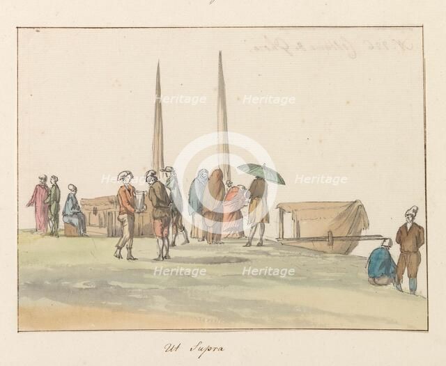 Traditional costumes of the island of Gozo, 1778. Creator: Louis Ducros.