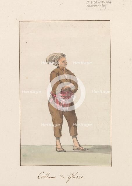 Traditional costumes of the island of Gozo, 1778. Creator: Louis Ducros.