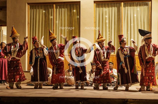 Traditional dance performance, Leh, Ladakh, India, 2023. Creator: Peter Thompson.