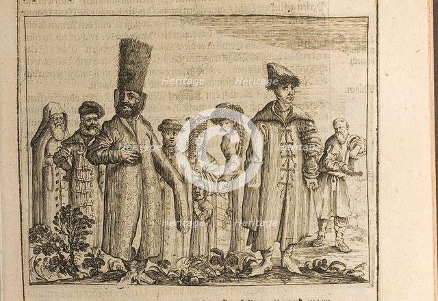 Traditional dress of Moscovites (Illustration from Travels to the Great Duke of Muscovy and the Kin Artist: Rothgiesser, Christian Lorenzen (?-1659)