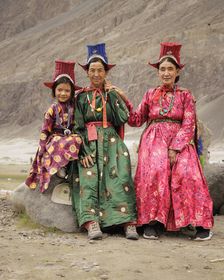 Traditional dress, Nubra Valley, Hunder, Ladakh, India, 2023. Creator: Peter Thompson