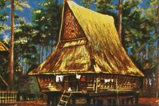 Traditional house on stilts, Sumatra, c1928. Creator: Unknown