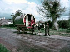 Traditional horse-drawn caravan, Ireland, c1955-1965. Creator: Arthur Charles Kirby Ware