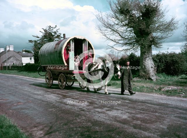 Traditional horse-drawn caravan, Ireland, c1955-1965. Creator: Arthur Charles Kirby Ware.