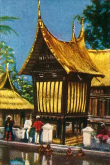 Traditional thatched rice barn, Padang, Sumatra, c1928. Creator: Unknown