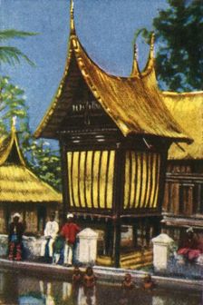 Traditional thatched rice barn, Padang, Sumatra, c1928. Creator: Unknown