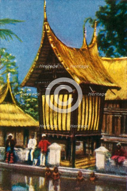 Traditional thatched rice barn, Padang, Sumatra, c1928.  Creator: Unknown.