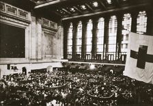 Trading floor of the New York Stock Exchange, USA, early 1930s