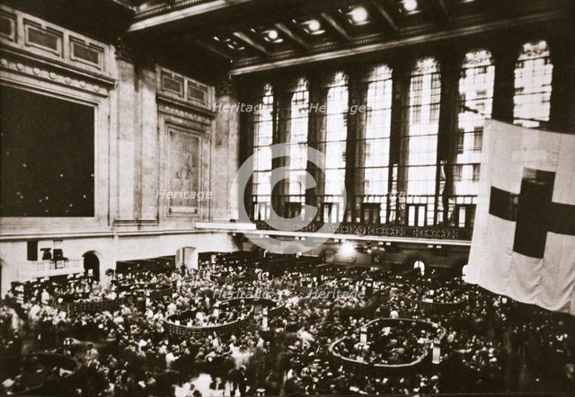 Trading floor of the New York Stock Exchange, USA, early 1930s. Creator: Unknown.