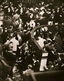 Trading Post 9, New York Stock Exchange, USA, early 1930s. Creator: Unknown