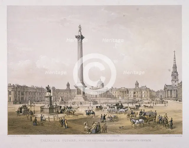 Trafalgar Square, Westminster, London, 1852. Artist: Day & Son