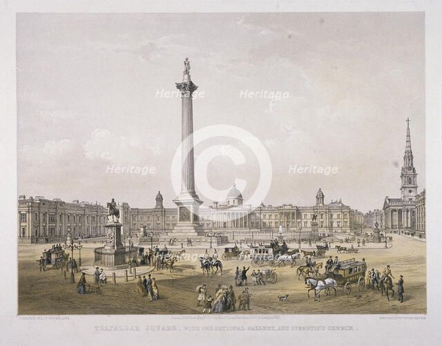 Trafalgar Square, Westminster, London, 1852. Artist: Day & Son