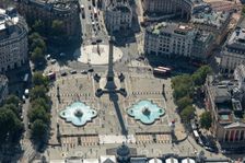 Trafalgar Square and Nelson's Column, Westminster, London, 2021. Creator: Damian Grady