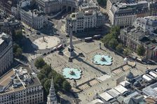 Trafalgar Square and Nelson's Column, Westminster, London, 2021. Creator: Damian Grady