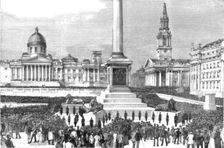 Trafalgar Square during the meetings of the Unemployed and the Social Democrats 1886. Creator: Unknown
